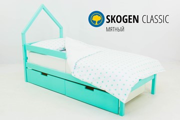 Детская кровать-домик мини Skogen мятная в Одинцово