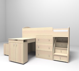 Детская кровать-шкаф Малыш 1600, корпус Дуб, фасад Дуб в Одинцово
