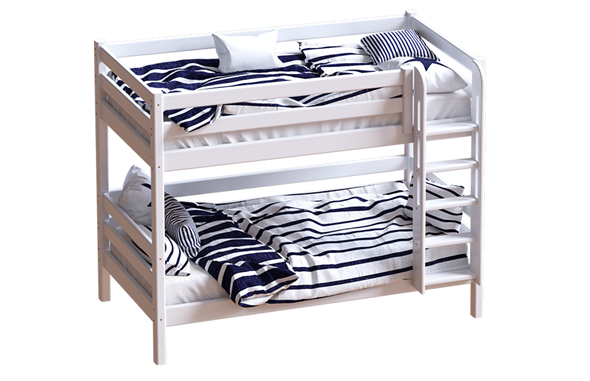 Детская 2-этажная кровать Авалон, восковая эмаль с прямой лестницей в Одинцово - изображение