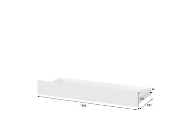 Выкатная кровать в детскую Токио, белый текстурный (одинарная (0,9х2,0) + выкатная) в Химках - предосмотр 4