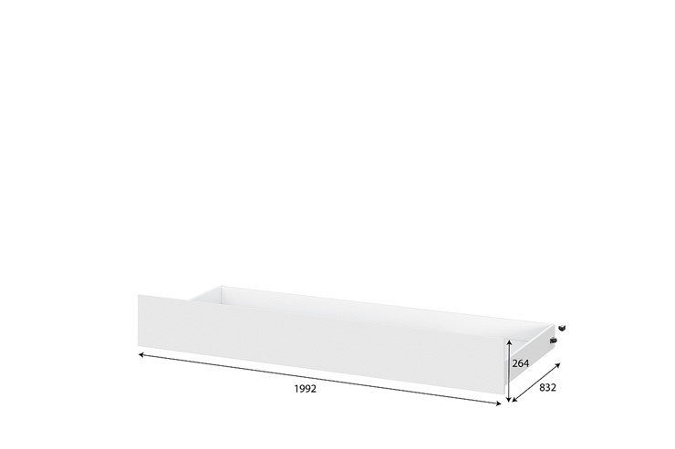 Выкатная кровать в детскую Токио, белый текстурный (одинарная (0,9х2,0) + выкатная) в Одинцово - изображение 4