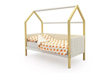 Детская кровать-домик «Svogen бежево-белый» мягкая в Одинцово