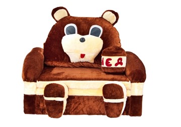 Диван детский Медведь с подушкой, ширина 120 см в Подольске