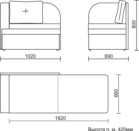 Детский диван Оникс 3 МД в Химках - изображение 6