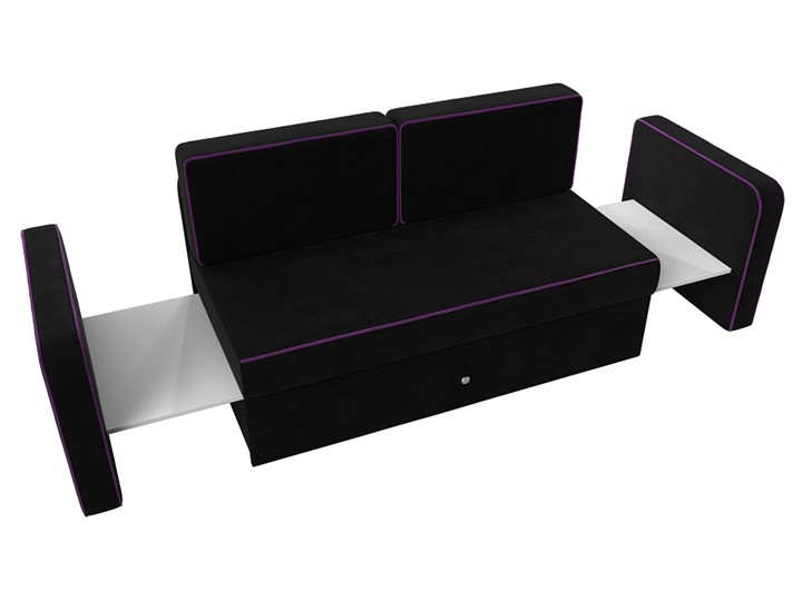 Детский диван-трансформер Смарт, Черный/Фиолетовый (Микровельвет) в Подольске - изображение 1