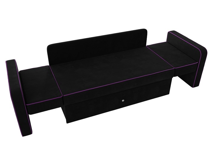 Детский диван-трансформер Смарт, Черный/Фиолетовый (Микровельвет) в Подольске - изображение 2