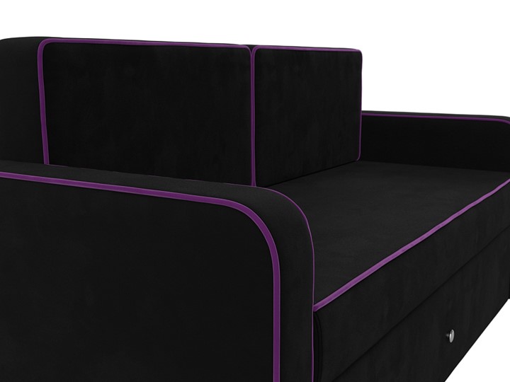 Детский диван-трансформер Смарт, Черный/Фиолетовый (Микровельвет) в Подольске - изображение 6