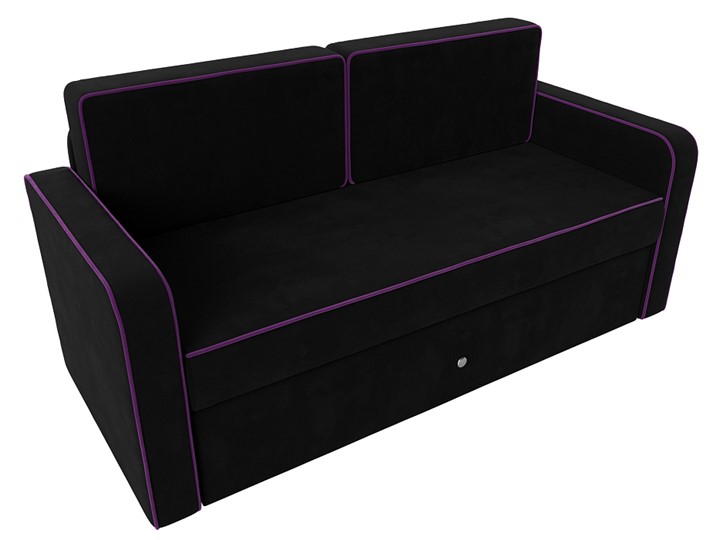 Детский диван-трансформер Смарт, Черный/Фиолетовый (Микровельвет) в Подольске - изображение 8