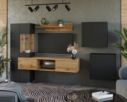 Набор мебели Минель (Дуб Вотан/Черный) в Подольске - изображение