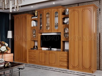 Гостиный гарнитур Альберт со шкафами, глянцевый в Подольске