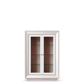 шкаф 2-х дверный (2 стеклодвери) низкий Прато 998, Ясень светлый \ жемчуг в Подольске