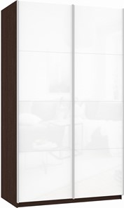 Шкаф 2-х дверный Прайм (Белое стекло/Белое стекло) 1200x570x2300, венге в Подольске