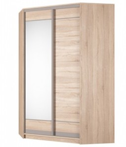 Шкаф угловой Аларти (YA-230х1400(602) (10) Вар. 5; двери D1+D2), с зеркалом в Химках