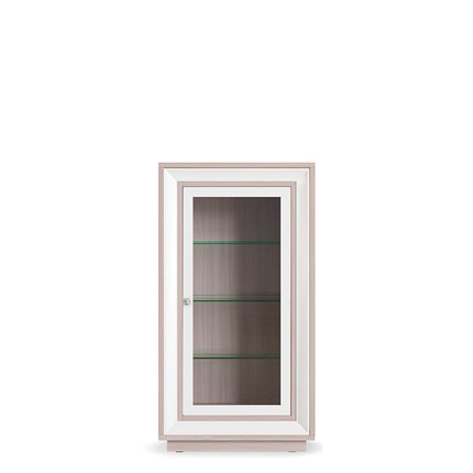 Шкаф низкий  (1 стеклодверь) Прато 776, Ясень светлый \ жемчуг в Химках - изображение