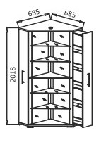 Шкаф угловой Витрина - 2 в Одинцово - изображение 2