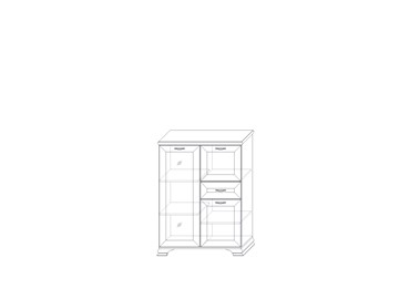 Низкий шкаф (1 стеклодверь) Сиена, Бодега белый / патина золото в Химках - предосмотр 1