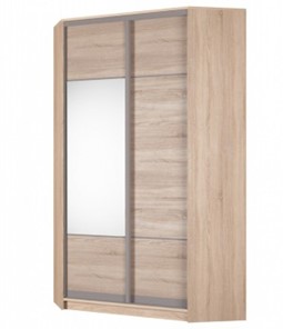 Угловой шкаф Аларти (YA-230х1250(602) (2) Вар. 2; двери D3+D4), с зеркалом в Подольске - предосмотр