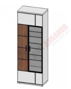 Шкаф витрина со стеклом левая Корано, Бм.Кор-01, белый экспо/ольха текстурная в Химках