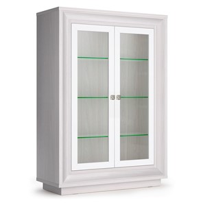 шкаф 2-х дверный (2 стеклодвери) низкий Прато 998, Ясень анкор светлый, жемчуг, ясень анкор светлый в Подольске