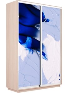 Шкаф Экспресс 1200x600x2400, Абстракция бело-голубая/дуб молочный в Одинцово