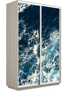 Шкаф 2-дверный Экспресс 1400x450x2400, Морские волны/шимо светлый в Москве