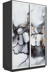 Шкаф Экспресс 1400x600x2400, Абстракция серая/серый диамант в Москве
