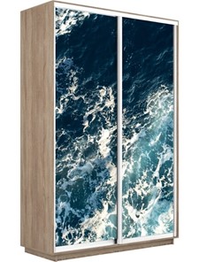 Шкаф 2-х створчатый Экспресс 1600x450x2200, Морские волны/дуб сонома в Подольске