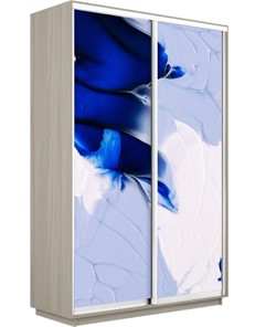 Шкаф Экспресс 1600x600x2200, Абстракция бело-голубая/шимо светлый в Москве