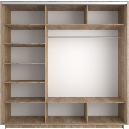 Шкаф 3-створчатый Экспресс 1800х600х2400, Абстракция серая/дуб сонома в Подольске - изображение 1