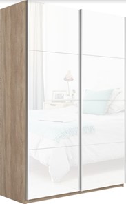 Шкаф Прайм (Белое стекло/Белое стекло) 1600x570x2300, дуб сонома в Подольске