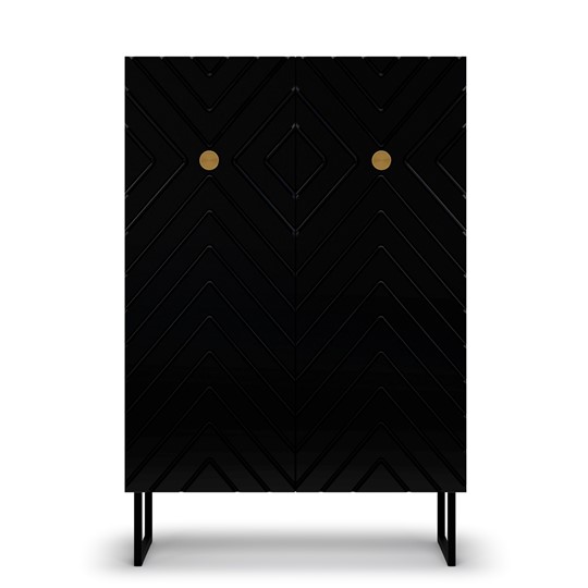 Шкаф низкий Марсель (Глянец Черный) в Химках - изображение 1