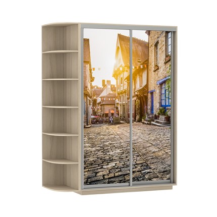 Шкаф 2-х створчатый Экспресс 1700x600x2400, со стеллажом, Улица/шимо светлый в Москве - изображение