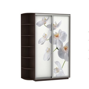 Шкаф Экспресс 1700x600x2200, со стеллажом, Орхидея белая/венге в Москве - предосмотр
