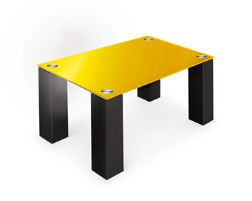 Журнальный стол Колизей-8, черный/желтое стекло в Одинцово