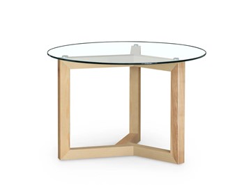 Столик Оникс-8, Натуральный массив/Прозрачное стекло в Химках