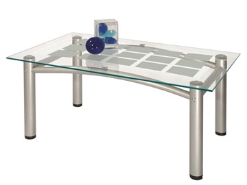 Стеклянный стол Роберт-3М (Металлик) в Химках