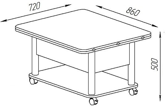 Журнальный стол-трансформер Дебют-3, серый/белый в Химках - изображение 3