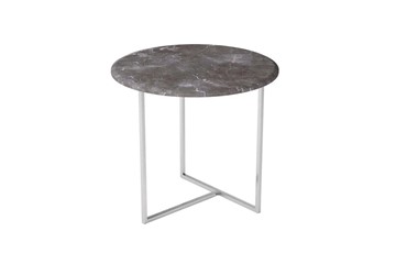 Круглый столик Альбано (серый мрамор-хром) в Подольске