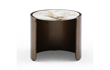 Столик круглый ET3095CI (D40) белая керамика /бронзовый в Одинцово