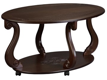 Овальный столик Овация-М на колесах (темно-коричневый) в Серпухове