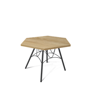 Шестигранный столик SHT-S100 / SHT-ТT20 60 ЛДСП (дуб песочный/черный муар) в Подольске