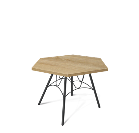 Шестигранный столик SHT-S100 / SHT-ТT20 60 ЛДСП (дуб песочный/черный муар) в Москве - изображение