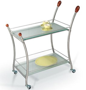 Стол сервировочный Поло, металлик/прозрачное стекло в Химках