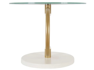 Стеклянный столик Дуэт 13Н (золото-слоновая кость-прозрачное) в Москве