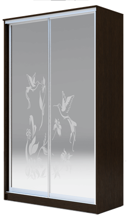 Шкаф 2-х дверный 2400х1682х420 два зеркала, "Колибри" ХИТ 24-4-17-66-03 Венге Аруба в Москве - изображение