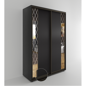 Шкаф 2-х дверный Акцент-Вера 2-КР (Эко кожа Версаль, ромбы) 2303х1200х600, Венге в Химках