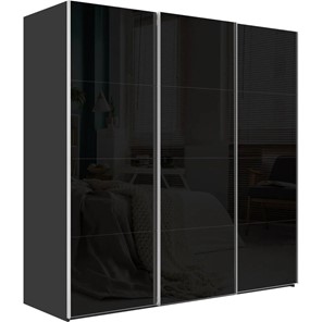 Шкаф Эста, 12 черных стекол, 3000x660x2200, серый диамант в Москве