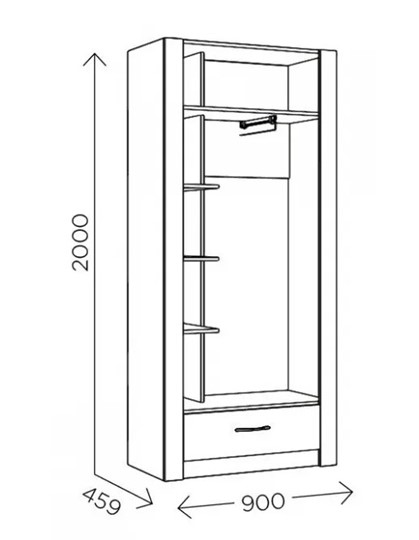 Шкаф гардеробный Ева 5 М1 дуб ирландский/белый матовый в Химках - изображение 2