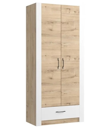 Шкаф гардеробный Ева 5 М1 дуб ирландский/белый матовый в Химках - изображение