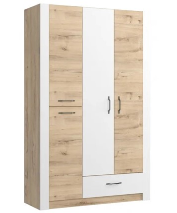 Шкаф гардеробный Ева 5 М2 дуб ирландский/белый матовый в Подольске - изображение
